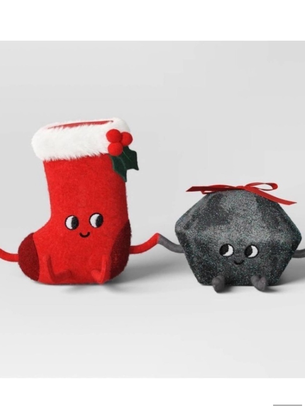 Target Wondershop Felt Stocking and Coal BFF - Red and Black